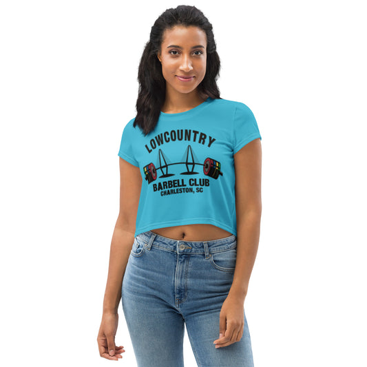 Lowcountry Barbell Club Iconic Crop Tee - Summer Sky